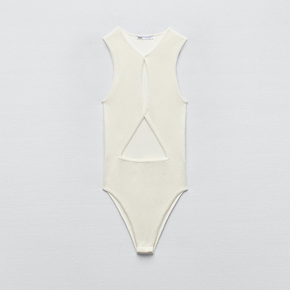 Zara Cream Sleeveless Bodysuit (NWT)